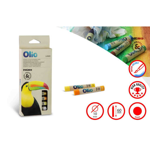 Picture of OIL PASTELS WATER SOLUBLE SET OF 12 COLOURS 10X60MM